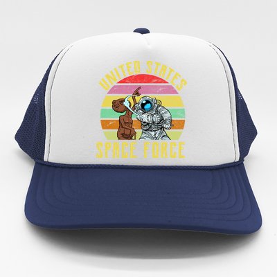 Retro United States Space Force Alien Trucker Hat