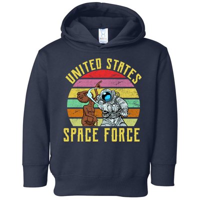 Retro United States Space Force Alien Toddler Hoodie