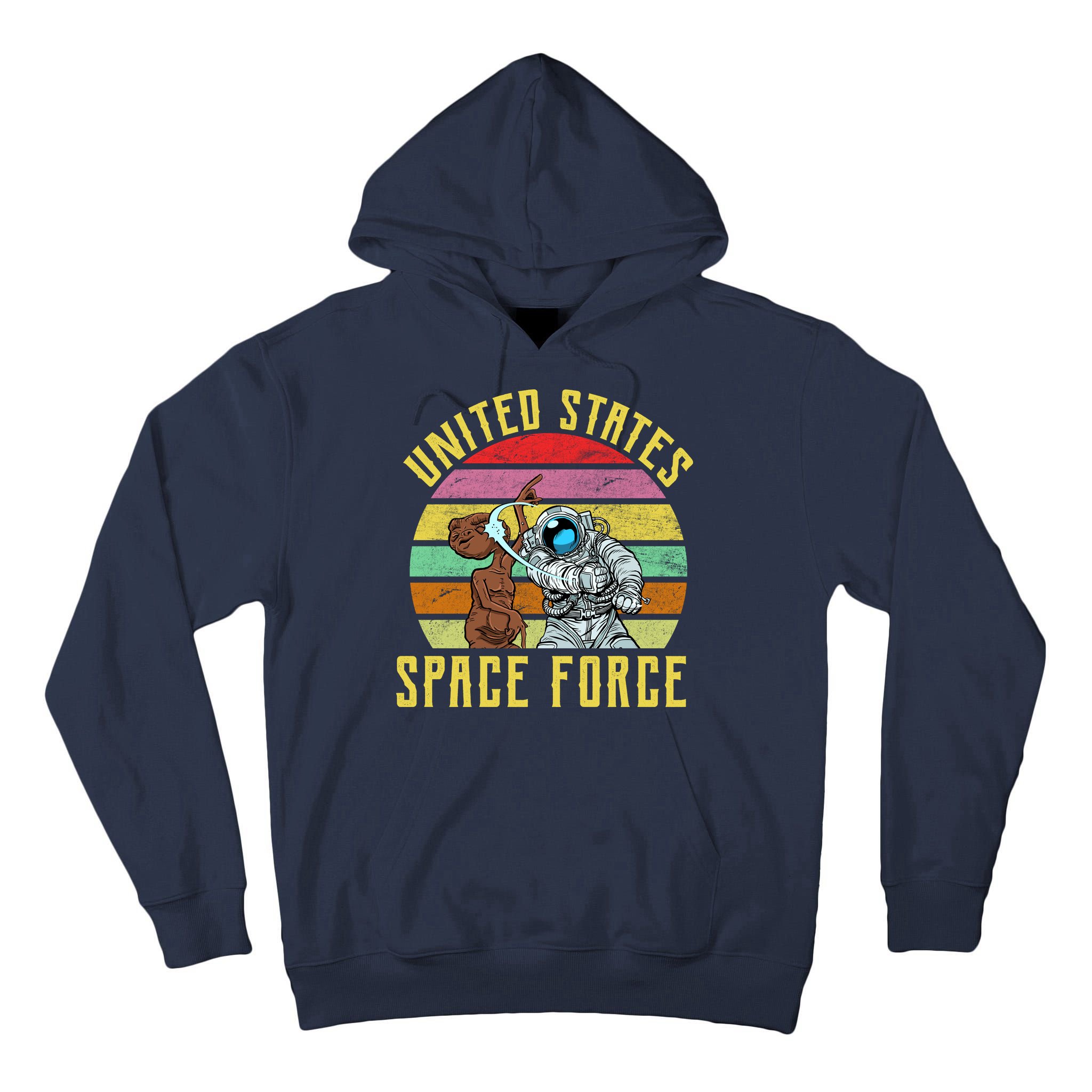 Retro United States Space Force Alien Tall Hoodie