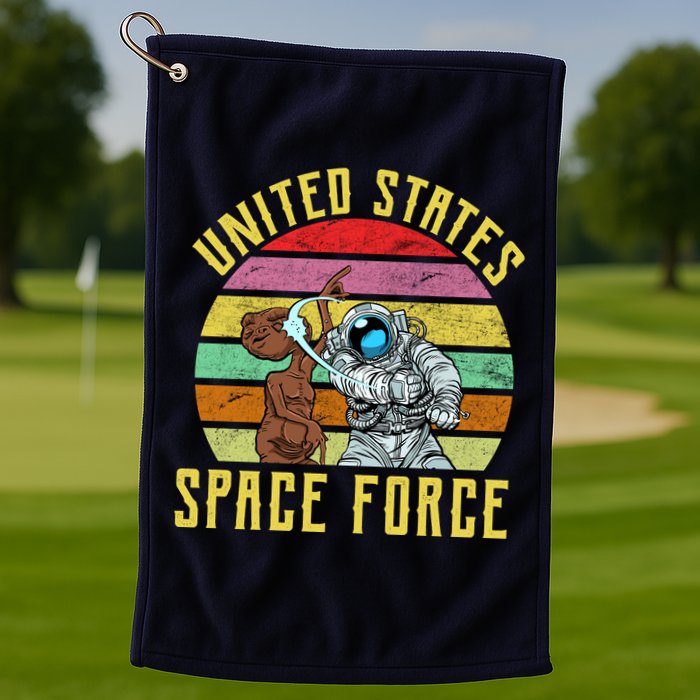 Retro United States Space Force Alien Golf Towel