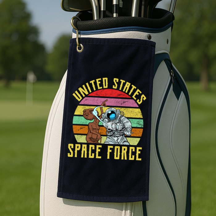 Retro United States Space Force Alien Golf Towel