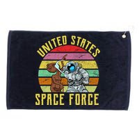 Retro United States Space Force Alien Grommeted Golf Towel