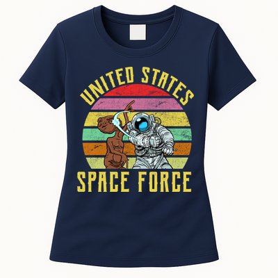 Retro United States Space Force Alien Womens T-Shirt