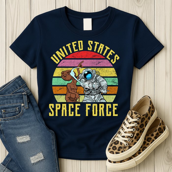 Retro United States Space Force Alien Womens T-Shirt