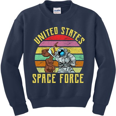 Retro United States Space Force Alien Kids Sweatshirt