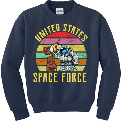 Retro United States Space Force Alien Kids Sweatshirt