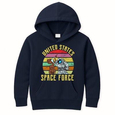 Retro United States Space Force Alien Kids Hoodie