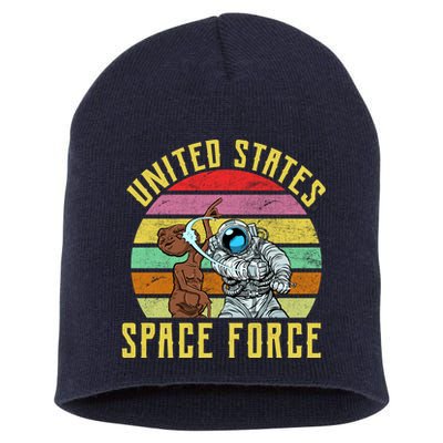 Retro United States Space Force Alien Short Acrylic Beanie