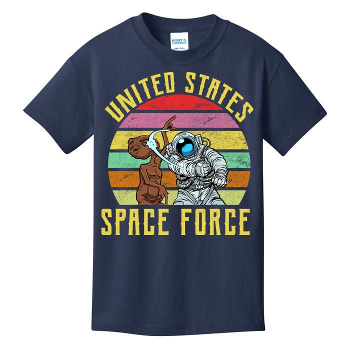 Retro United States Space Force Alien Kids T-Shirt