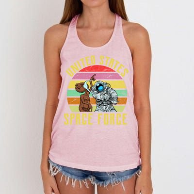 Retro United States Space Force Alien Women's Knotted Racerback Tank