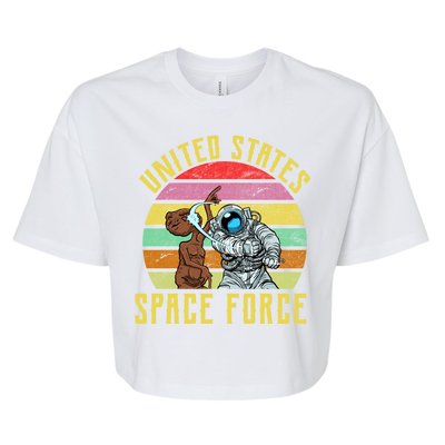 Retro United States Space Force Alien Bella+Canvas Jersey Crop Tee