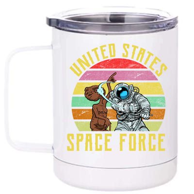 Retro United States Space Force Alien 12 oz Stainless Steel Tumbler Cup