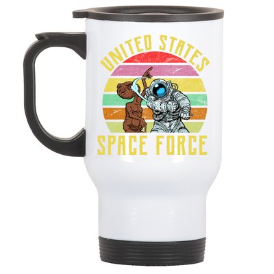 Retro United States Space Force Alien Stainless Steel Travel Mug