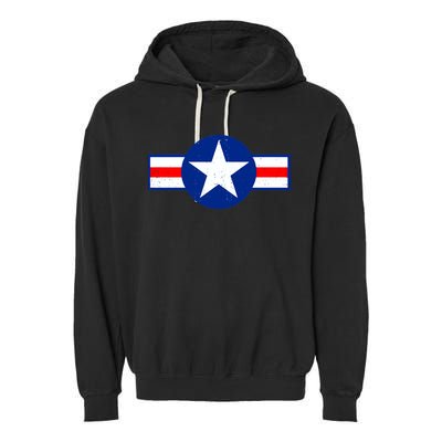 Retro US Army USA Star Logo Garment-Dyed Fleece Hoodie