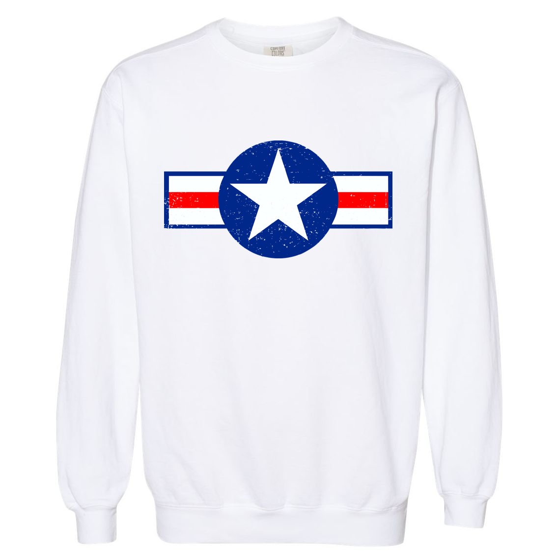 Retro US Army USA Star Logo Garment-Dyed Sweatshirt