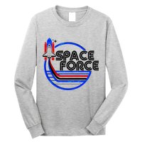 Retro USA American Space Force Emblem Long Sleeve Shirt