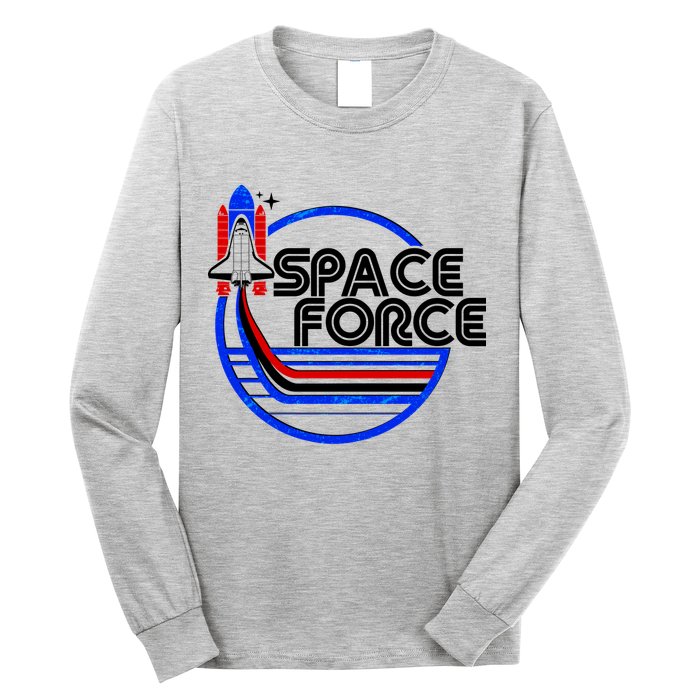 Retro USA American Space Force Emblem Long Sleeve Shirt