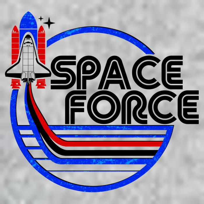 Retro USA American Space Force Emblem Long Sleeve Shirt