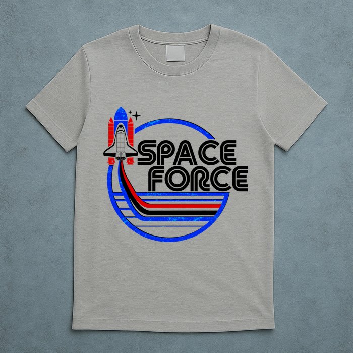 Retro USA American Space Force Emblem T-Shirt