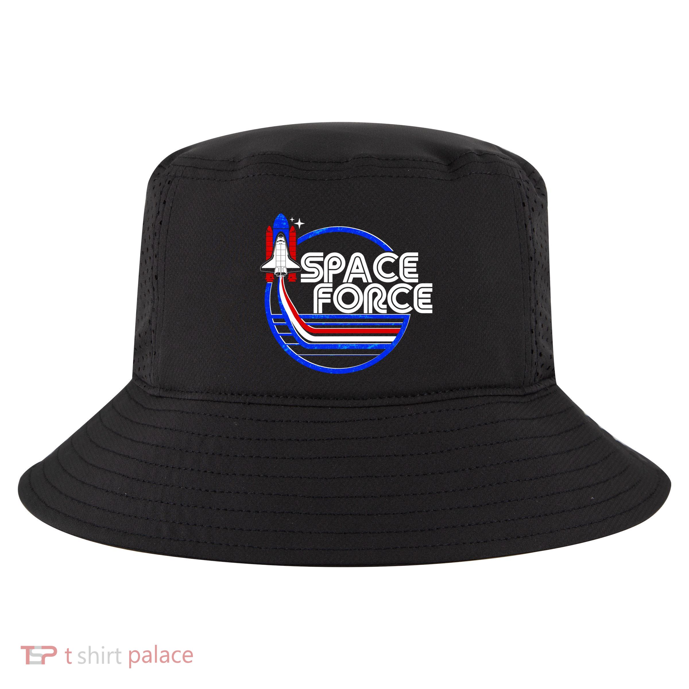 Retro USA American Space Force Emblem Cool Comfort Performance Bucket Hat