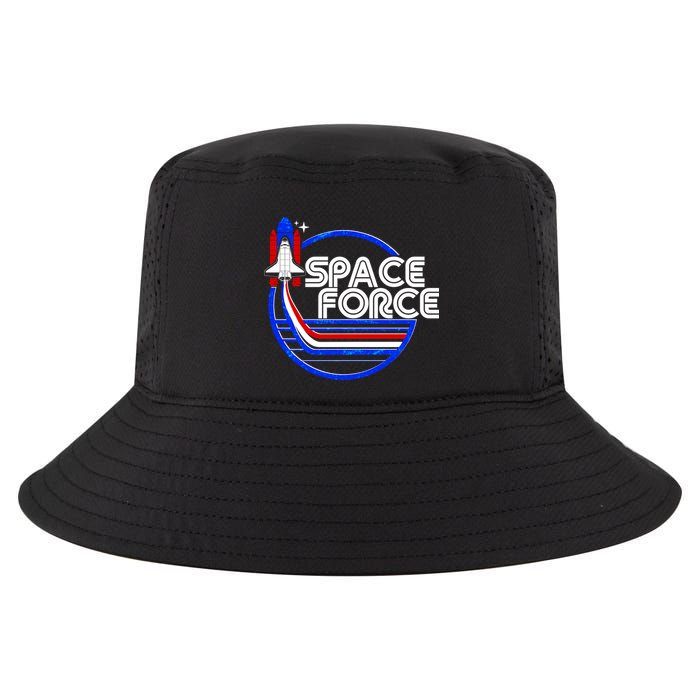Retro USA American Space Force Emblem Cool Comfort Performance Bucket Hat