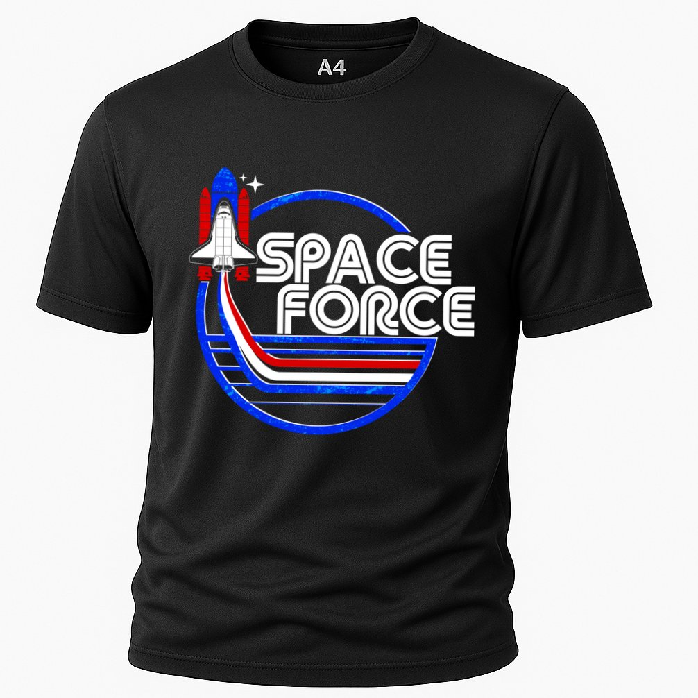 Retro USA American Space Force Emblem Performance Shirt