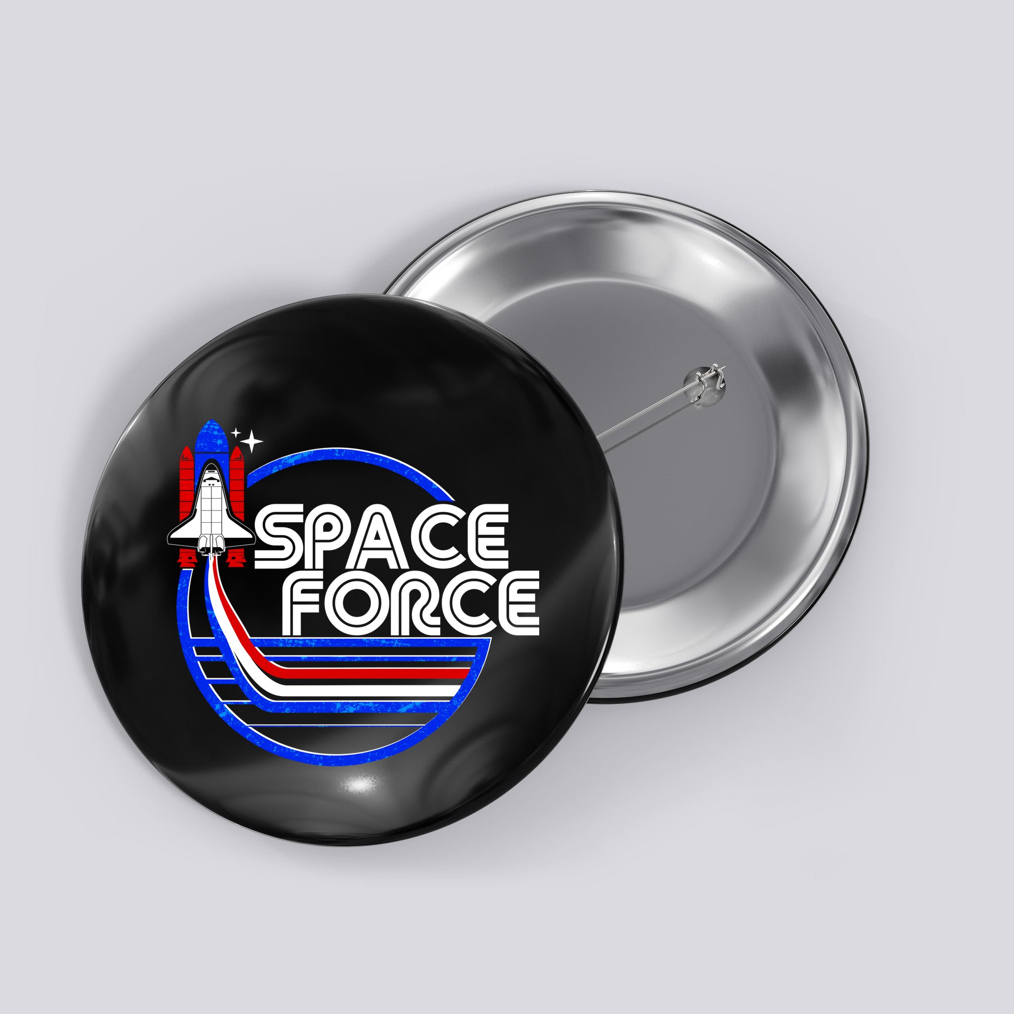 Retro USA American Space Force Emblem Button