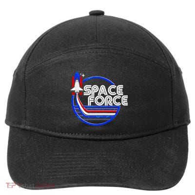 Retro USA American Space Force Emblem 7-Panel Snapback Hat