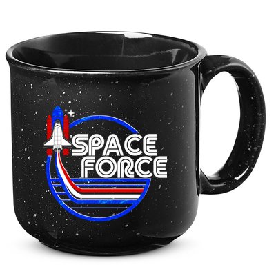 Retro USA American Space Force Emblem 15oz Campfire Ceramic Mug