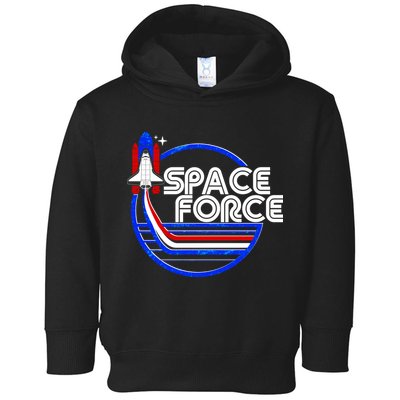 Retro USA American Space Force Emblem Toddler Hoodie