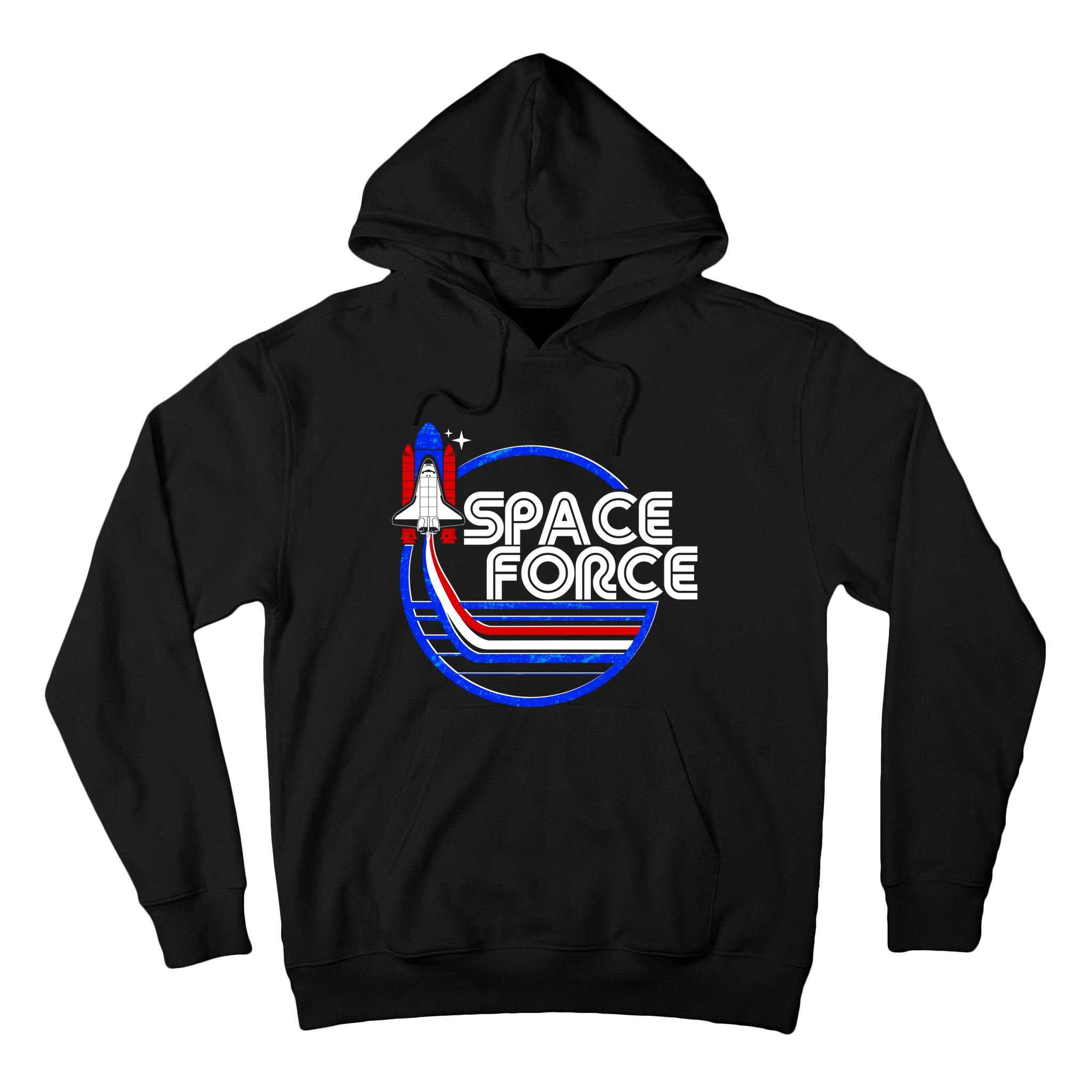 Retro USA American Space Force Emblem Tall Hoodie