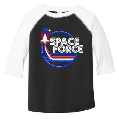 Retro USA American Space Force Emblem Toddler Fine Jersey T-Shirt