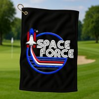 Retro USA American Space Force Emblem Golf Towel