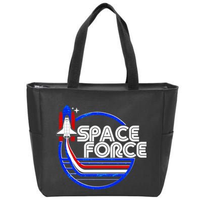 Retro USA American Space Force Emblem Zip Tote Bag