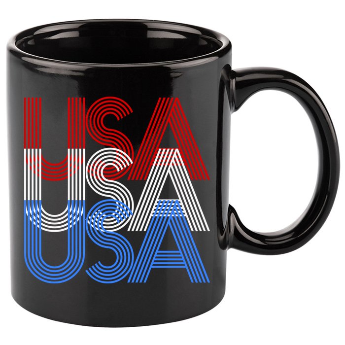 Retro USA Logo 11oz C Handle Ceramic Mug