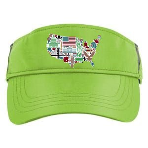 Retro USA State Map of America Adult Drive Performance Visor