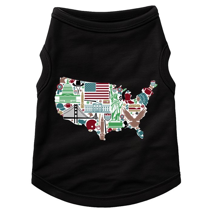 Retro USA State Map of America Doggie Tank