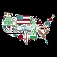 Retro USA State Map of America Flexfit Unipanel Trucker Cap