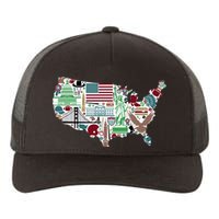 Retro USA State Map of America Yupoong Adult 5-Panel Trucker Hat