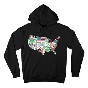 Retro USA State Map of America Hoodie