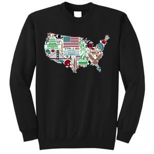 Retro USA State Map of America Sweatshirt