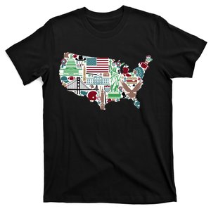 Retro USA State Map of America T-Shirt