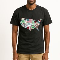 Retro USA State Map of America Tall T-Shirt