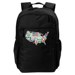 Retro USA State Map of America Daily Commute Backpack