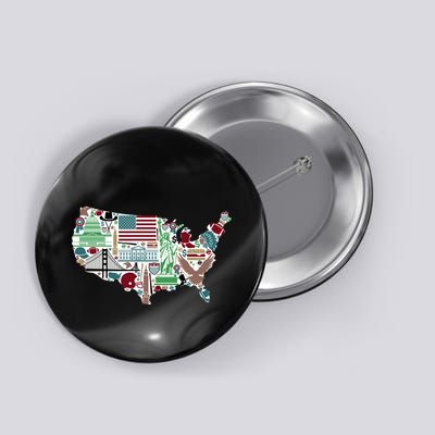 Retro USA State Map of America Button