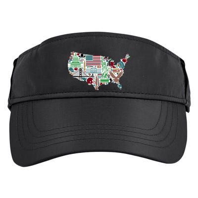 Retro USA State Map of America Adult Drive Performance Visor