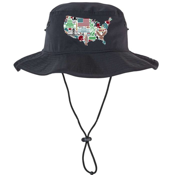 Retro USA State Map of America Legacy Cool Fit Booney Bucket Hat