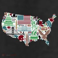 Retro USA State Map of America 11oz C Handle Ceramic Mug