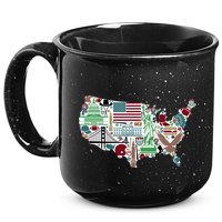 Retro USA State Map of America 15oz Campfire Ceramic Mug