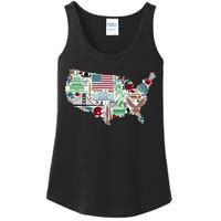 Retro USA State Map of America Ladies Essential Tank